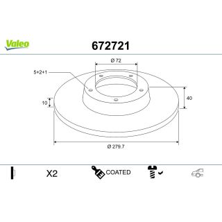 Stabdžių diskas VALEO 672721