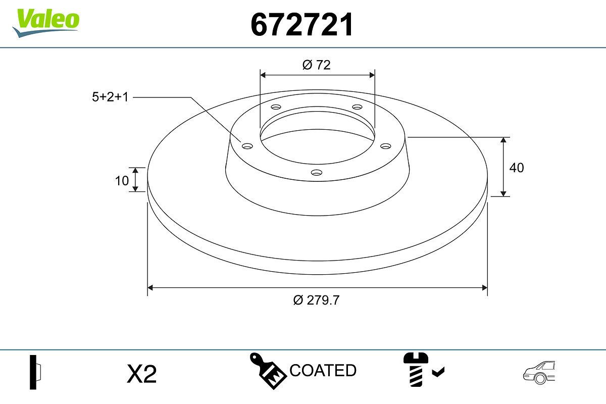 Stabdžių diskas VALEO 672721