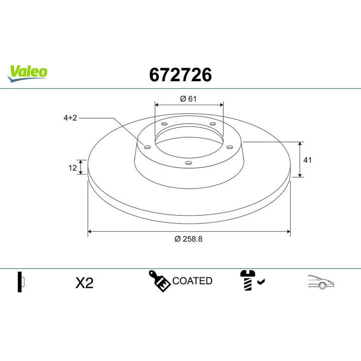 Stabdžių diskas VALEO 672726