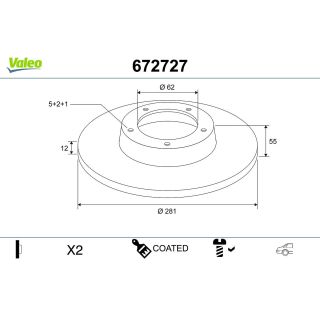 Stabdžių diskas VALEO 672727