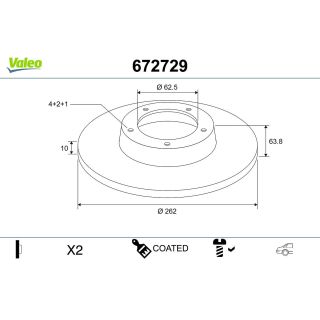 Stabdžių diskas VALEO 672729