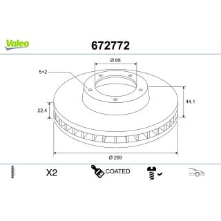 Stabdžių diskas VALEO 672772