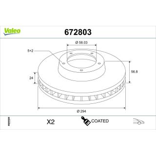Stabdžių diskas VALEO 672803