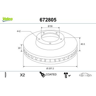 Stabdžių diskas VALEO 672805