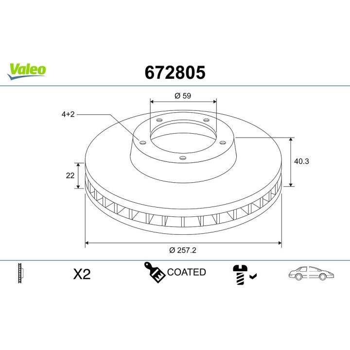 Stabdžių diskas VALEO 672805