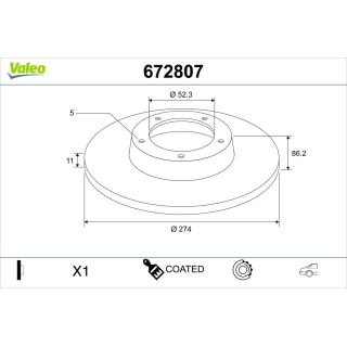 Stabdžių diskas VALEO 672807