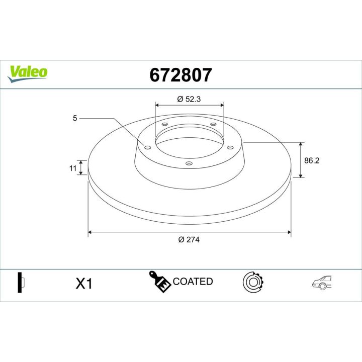 Stabdžių diskas VALEO 672807