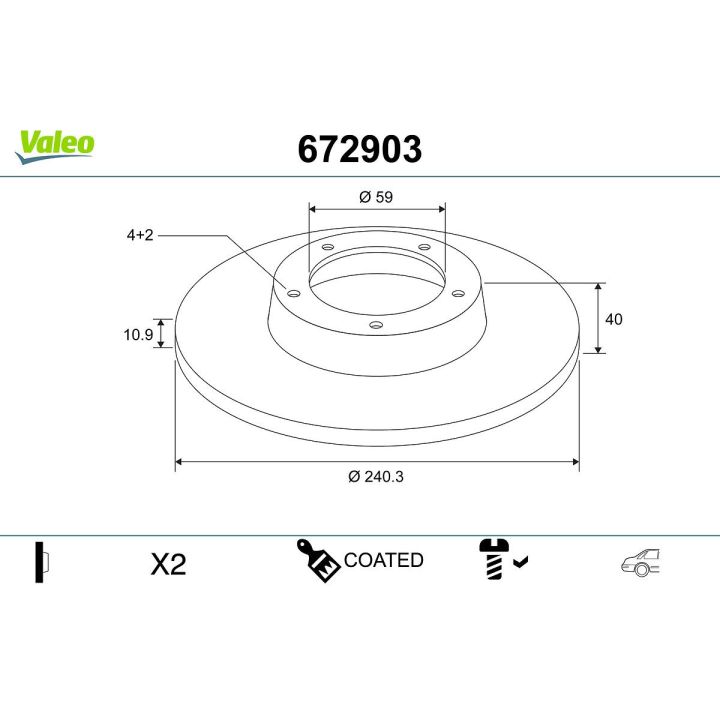Stabdžių diskas VALEO 672903