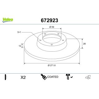 Stabdžių diskas VALEO 672923