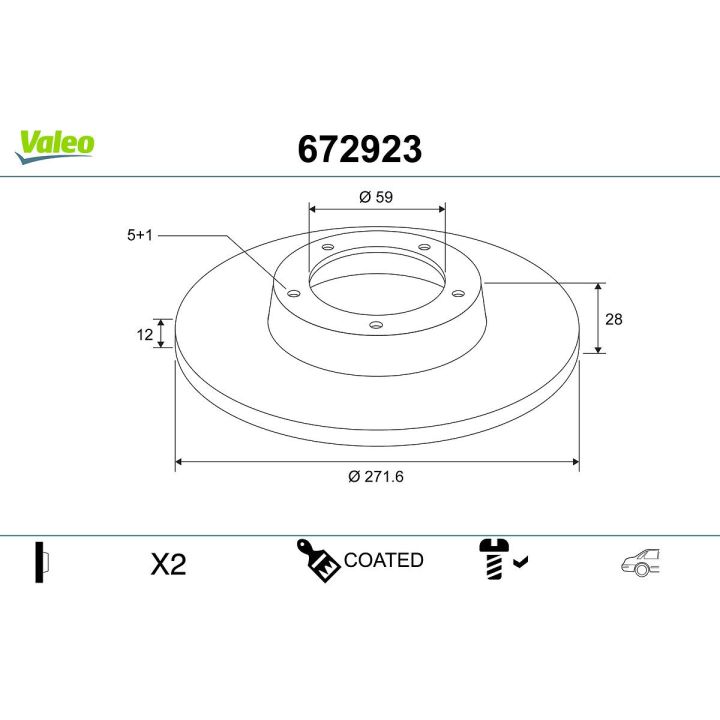 Stabdžių diskas VALEO 672923