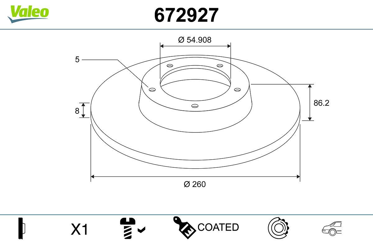 Stabdžių diskas VALEO 672927