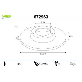 Stabdžių diskas VALEO 672963