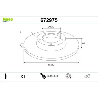 Stabdžių diskas VALEO 672975