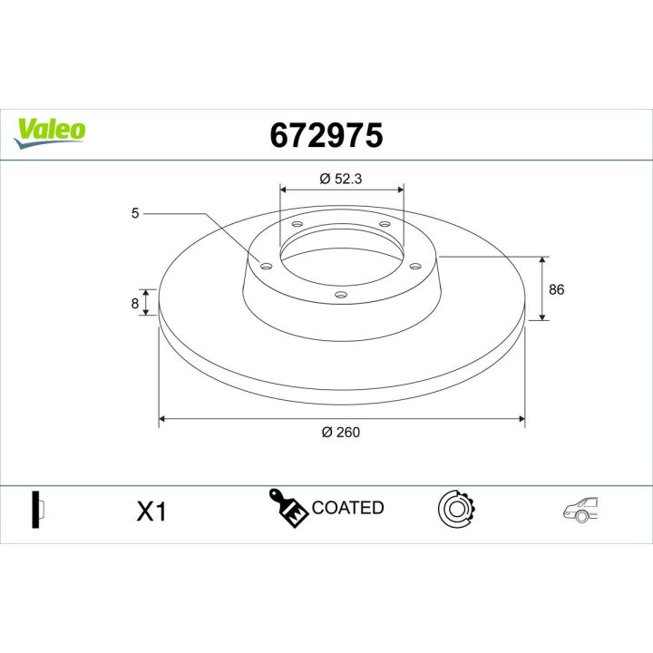 Stabdžių diskas VALEO 672975