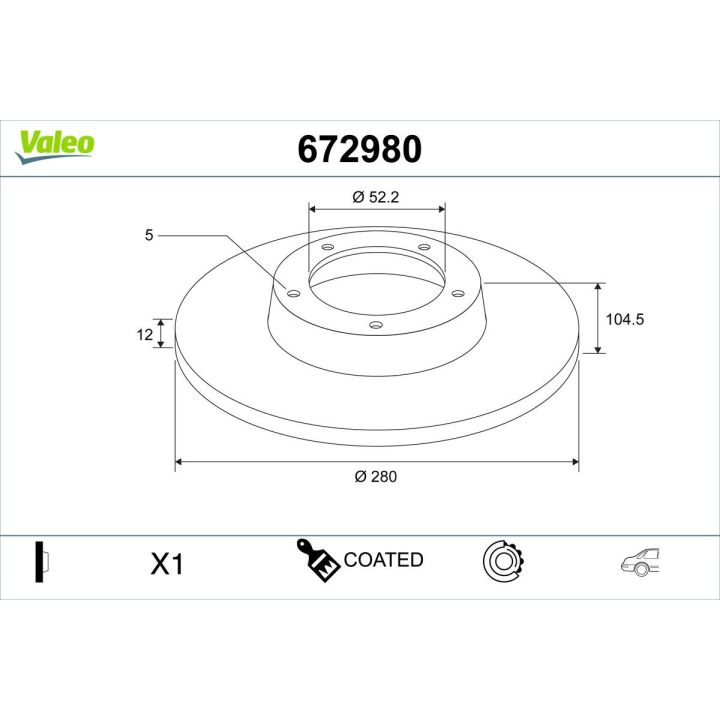 Stabdžių diskas VALEO 672980