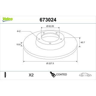 Stabdžių diskas VALEO 673024