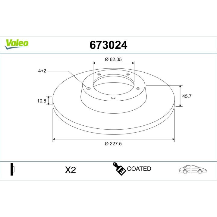 Stabdžių diskas VALEO 673024