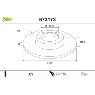 Stabdžių diskas VALEO 673173