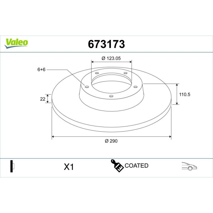 Stabdžių diskas VALEO 673173