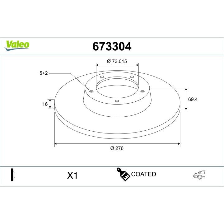 Stabdžių diskas VALEO 673304