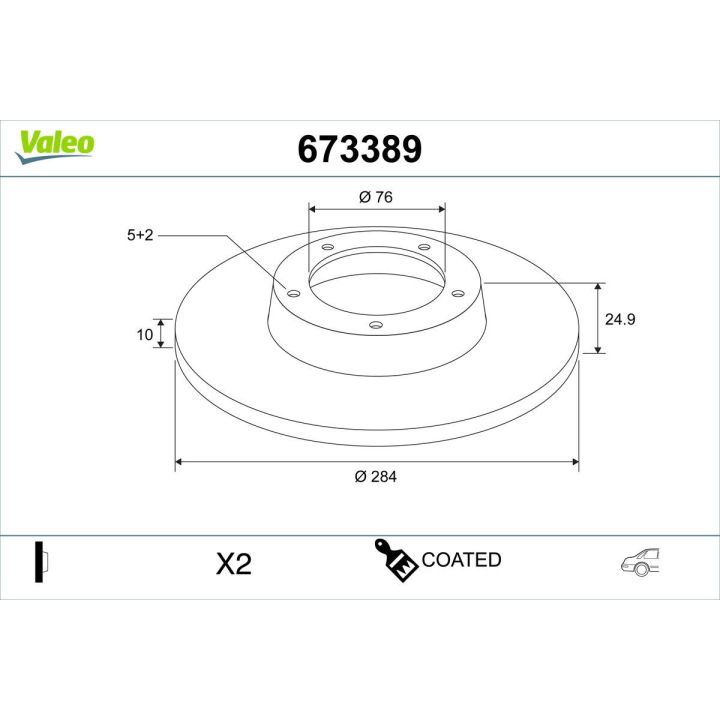 Stabdžių diskas VALEO 673389