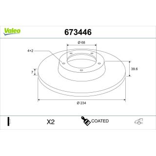 Stabdžių diskas VALEO 673446