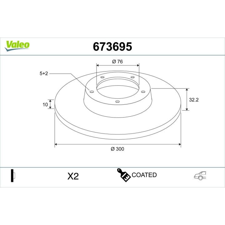 Stabdžių diskas VALEO 673695