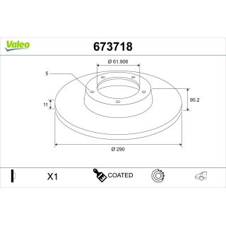 Stabdžių diskas VALEO 673718