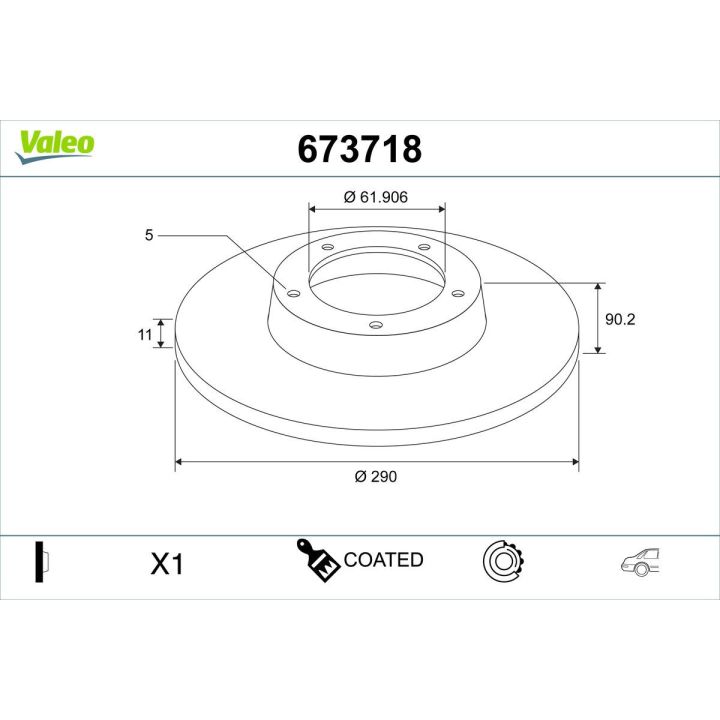 Stabdžių diskas VALEO 673718
