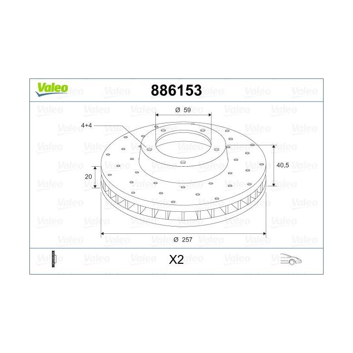 Stabdžių diskas VALEO 886153