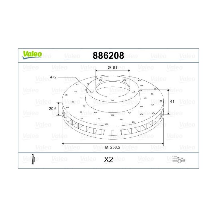 Stabdžių diskas VALEO 886208