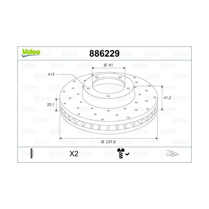 Stabdžių diskas VALEO 886229