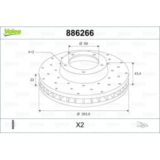 Stabdžių diskas VALEO 886266