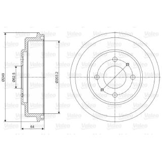 Stabdžių būgnas VALEO 237013