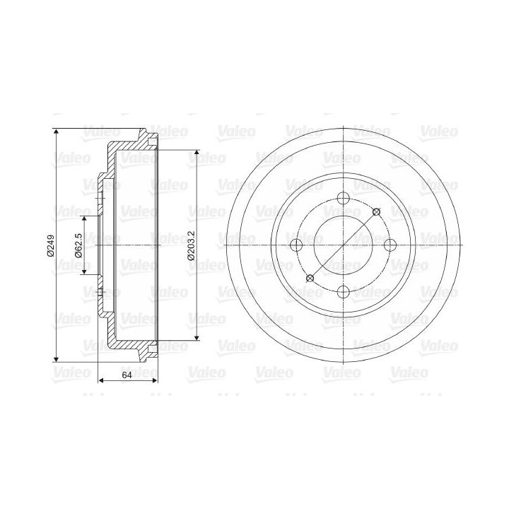 Stabdžių būgnas VALEO 237013