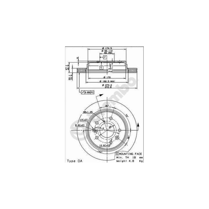 Stabdžių diskas BREMBO 09.9127.10