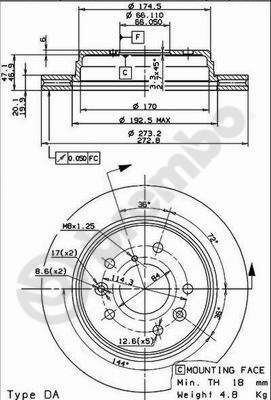 Stabdžių diskas BREMBO 09.9127.10