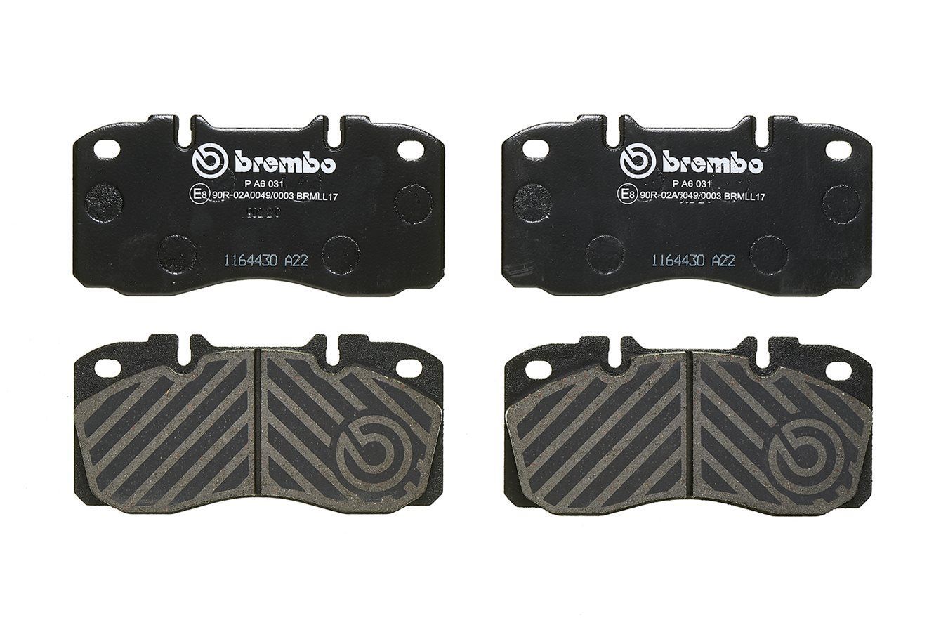 Stabdžių trinkelių rinkinys, diskinis stabdys BREMBO P A6 031
