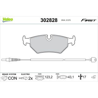 Stabdžių trinkelių rinkinys, diskinis stabdys VALEO 302828