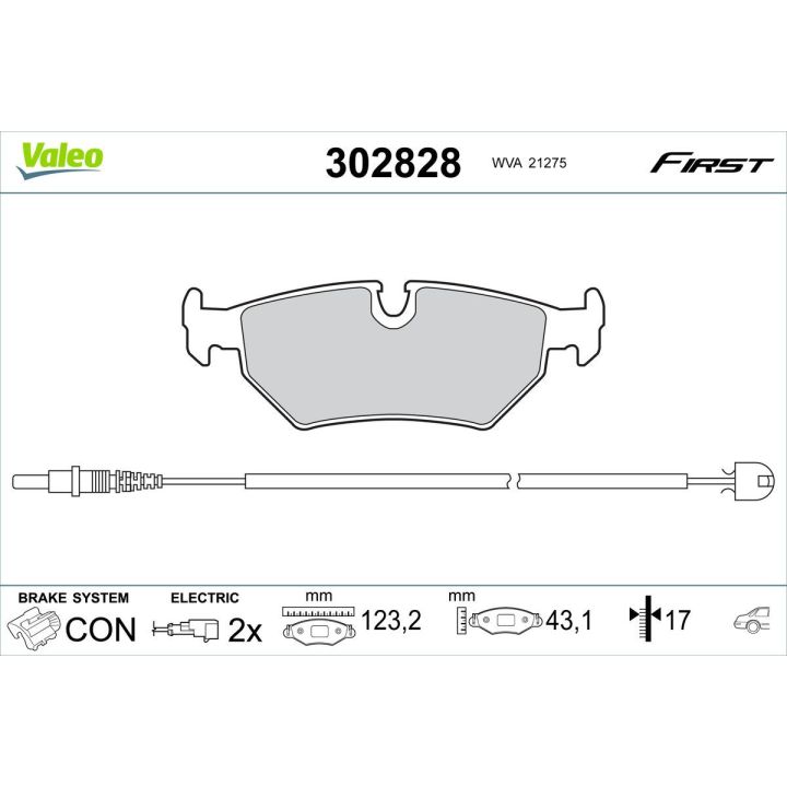 Stabdžių trinkelių rinkinys, diskinis stabdys VALEO 302828