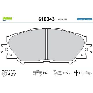 Stabdžių trinkelių rinkinys, diskinis stabdys VALEO 610343