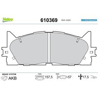 Stabdžių trinkelių rinkinys, diskinis stabdys VALEO 610369