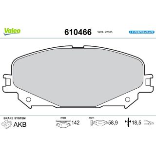 Stabdžių trinkelių rinkinys, diskinis stabdys VALEO 610466