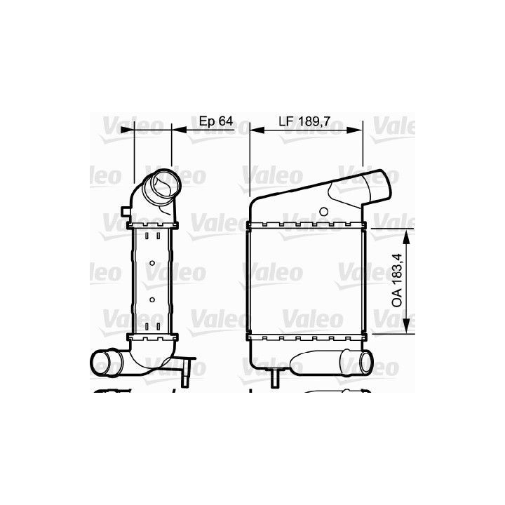 Tarpinis suslėgto oro aušintuvas, kompresorius VALEO 818835
