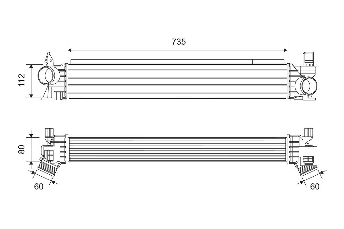 Tarpinis suslėgto oro aušintuvas, kompresorius VALEO 822945