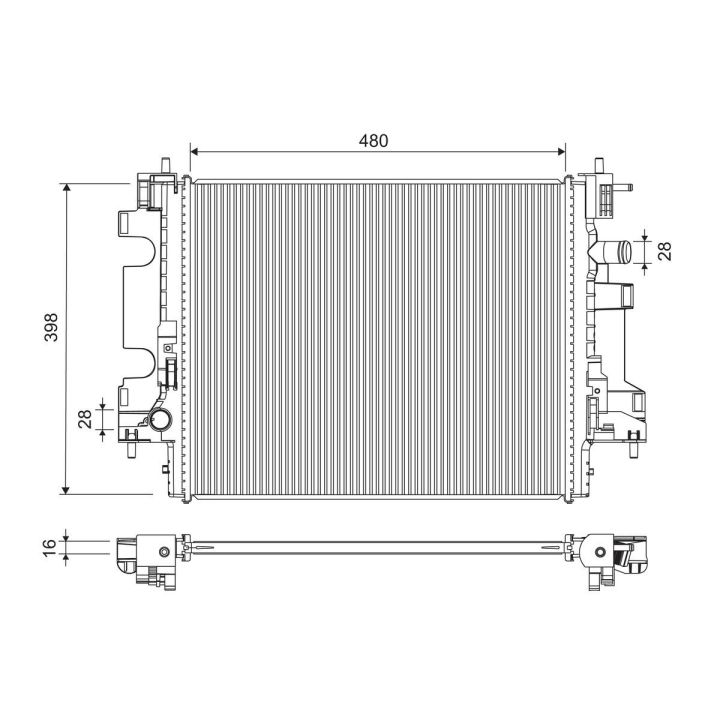 Radiatorius, variklio aušinimas VALEO 701194