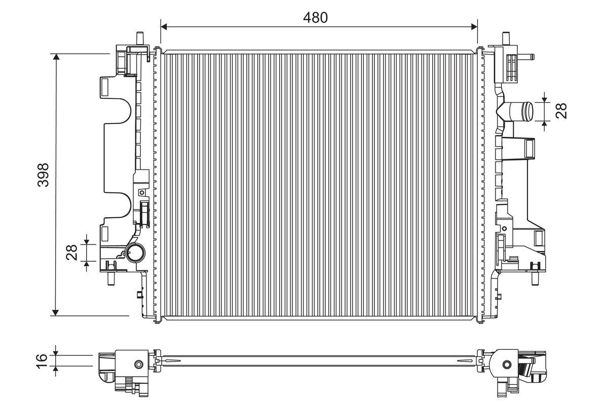 Radiatorius, variklio aušinimas VALEO 701194