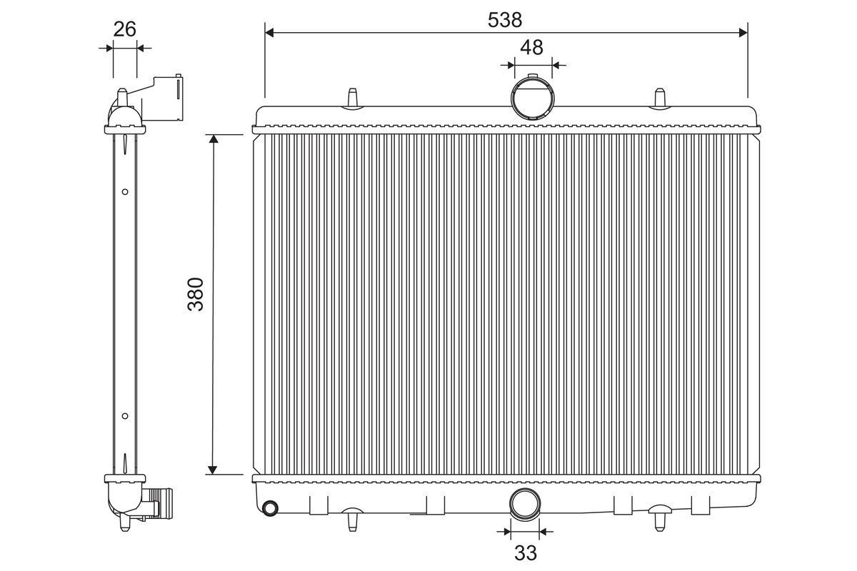 Radiatorius, variklio aušinimas VALEO 701207