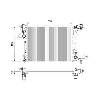 Radiatorius, variklio aušinimas VALEO 701255