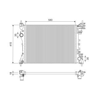 Radiatorius, variklio aušinimas VALEO 701258